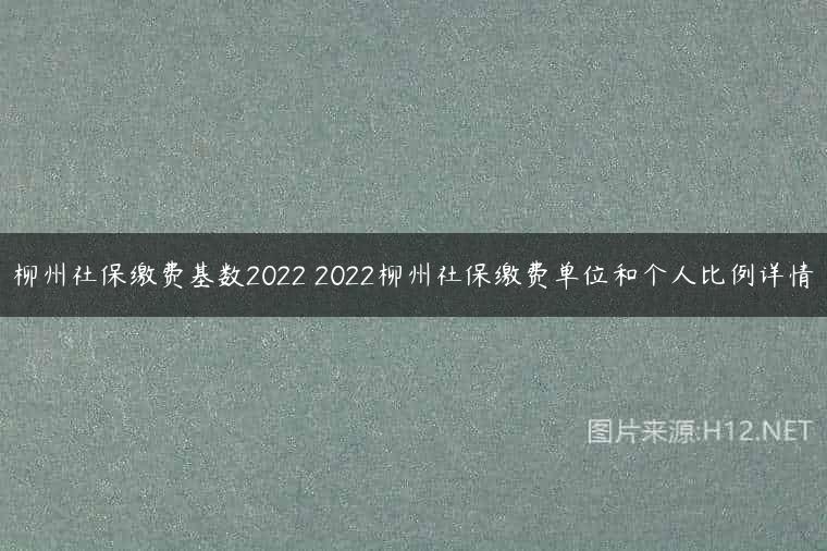 柳州社保缴费基数2022 2022柳州社保缴费单位和个人比例详情