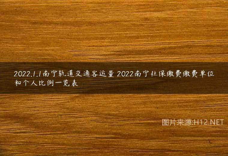 2022.1.1南宁轨道交通客运量 2022南宁社保缴费缴费单位和个人比例一览表