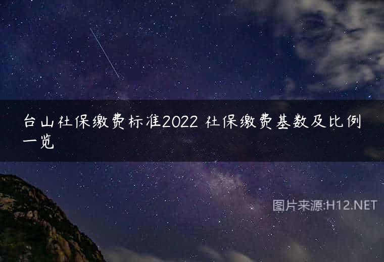 台山社保缴费标准2022 社保缴费基数及比例一览