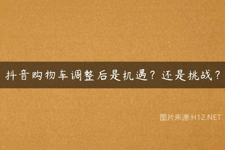 抖音购物车调整后是机遇？还是挑战？
