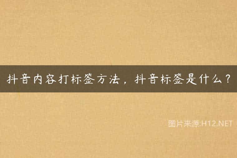 抖音内容打标签方法，抖音标签是什么？