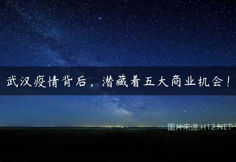 武汉疫情背后，潜藏着五大商业机会！