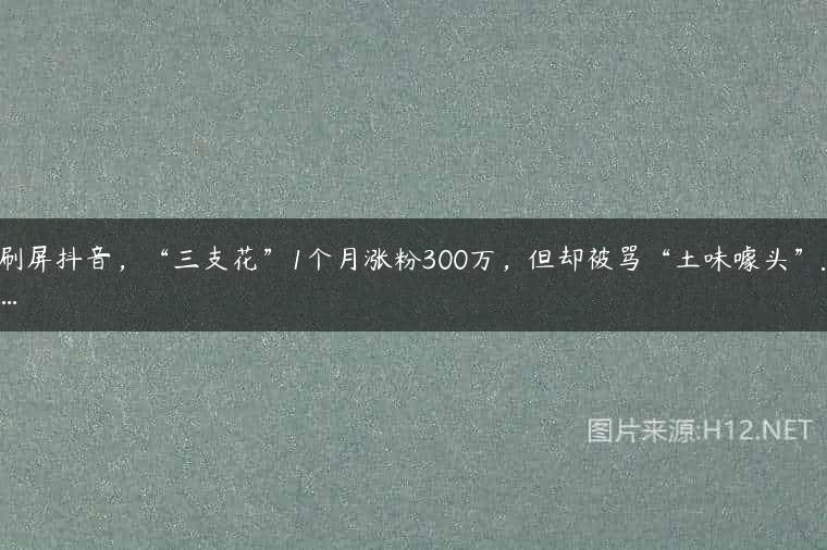 刷屏抖音，“三支花”1个月涨粉300万，但却被骂“土味噱头”……