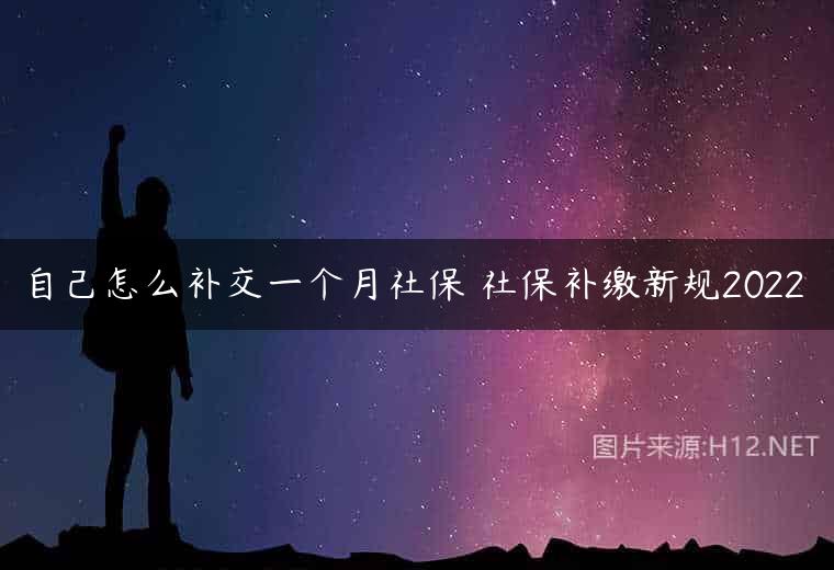 自己怎么补交一个月社保 社保补缴新规2022