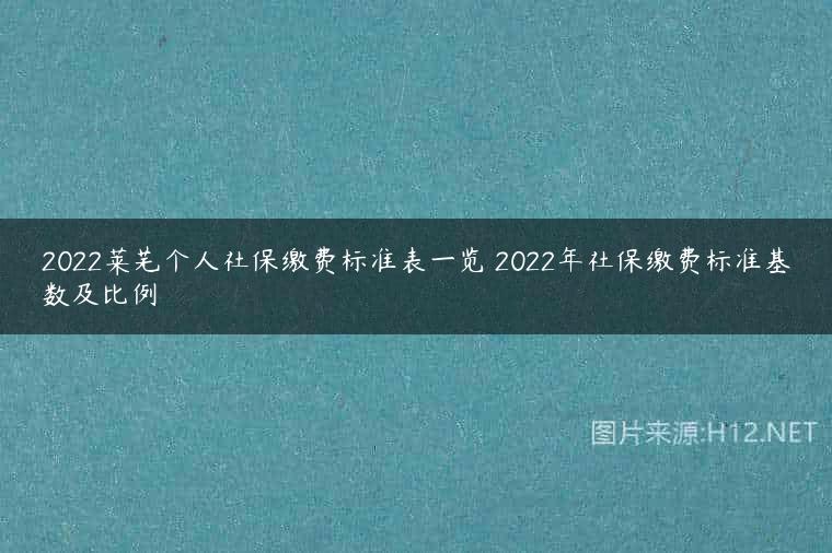 2022莱芜个人社保缴费标准表一览 2022年社保缴费标准基数及比例