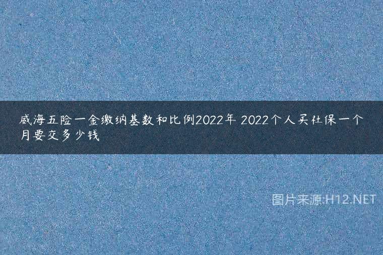 威海五险一金缴纳基数和比例2022年 2022个人买社保一个月要交多少钱