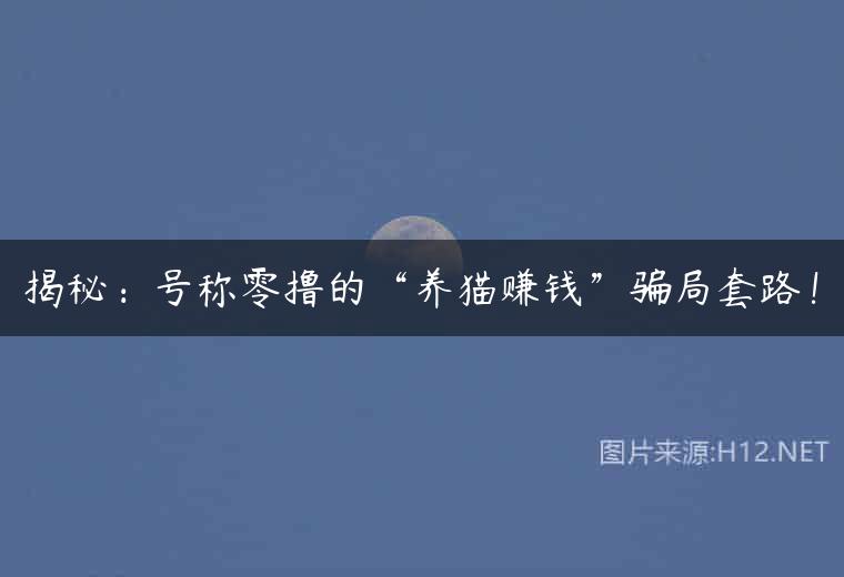 揭秘：号称零撸的“养猫赚钱”骗局套路！