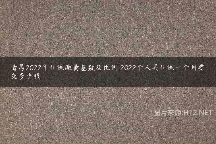 青岛2022年社保缴费基数及比例 2022个人买社保一个月要交多少钱