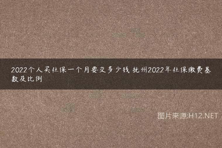2022个人买社保一个月要交多少钱 抚州2022年社保缴费基数及比例