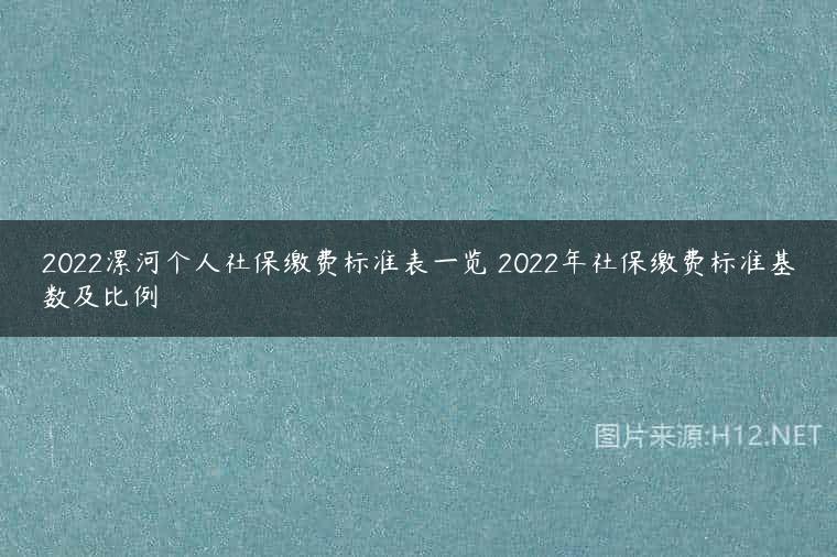 2022漯河个人社保缴费标准表一览 2022年社保缴费标准基数及比例
