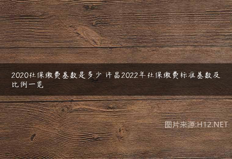 2020社保缴费基数是多少 许昌2022年社保缴费标准基数及比例一览