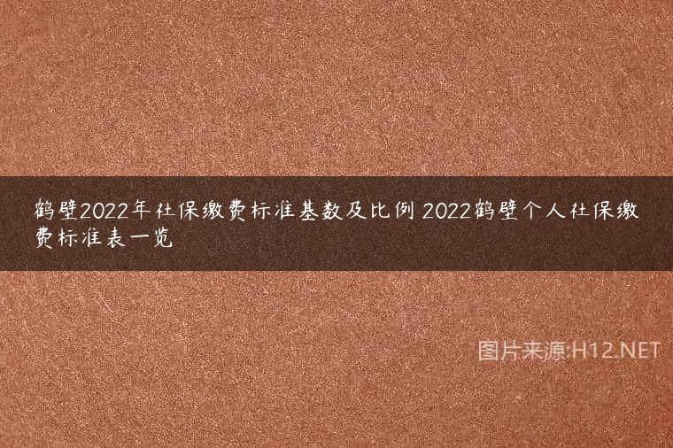 鹤壁2022年社保缴费标准基数及比例 2022鹤壁个人社保缴费标准表一览