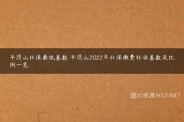 平顶山社保最低基数 平顶山2022年社保缴费标准基数及比例一览