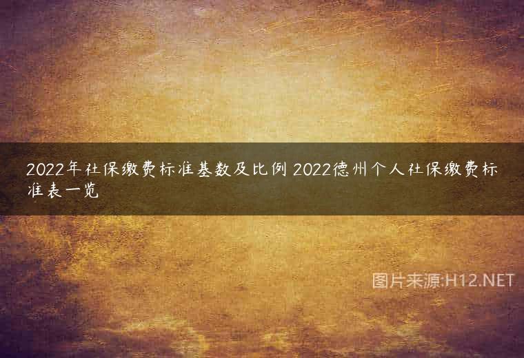 2022年社保缴费标准基数及比例 2022德州个人社保缴费标准表一览