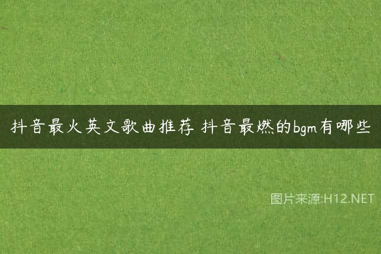 抖音最火英文歌曲推荐 抖音最燃的bgm有哪些