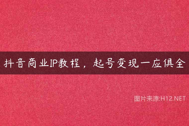 抖音商业IP教程，起号变现一应俱全