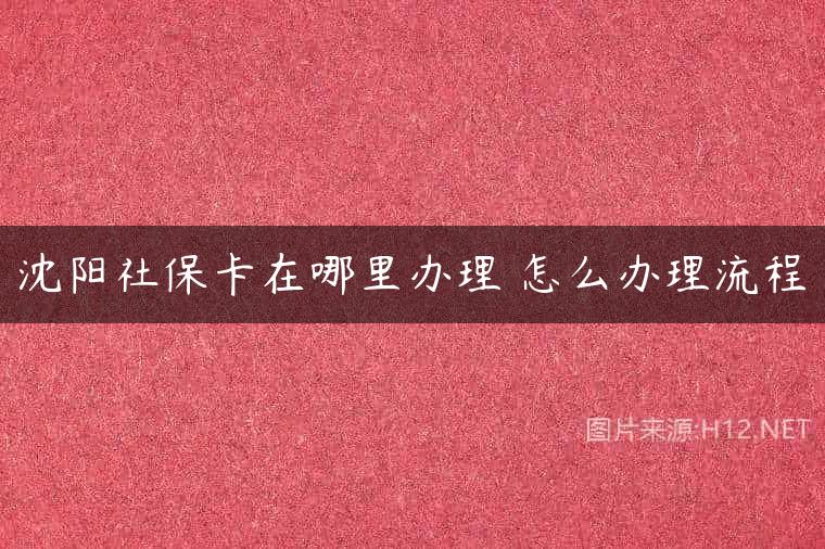 沈阳社保卡在哪里办理 怎么办理流程