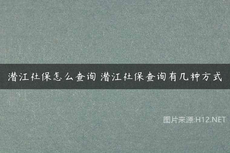 潜江社保怎么查询 潜江社保查询有几种方式