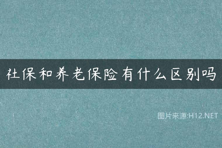 社保和养老保险有什么区别吗
