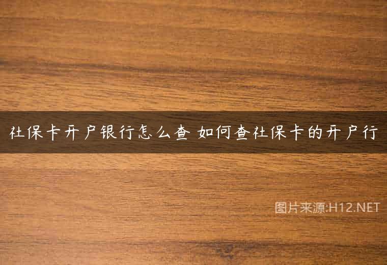 社保卡开户银行怎么查 如何查社保卡的开户行