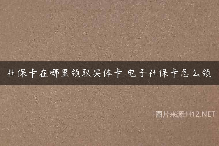 社保卡在哪里领取实体卡 电子社保卡怎么领