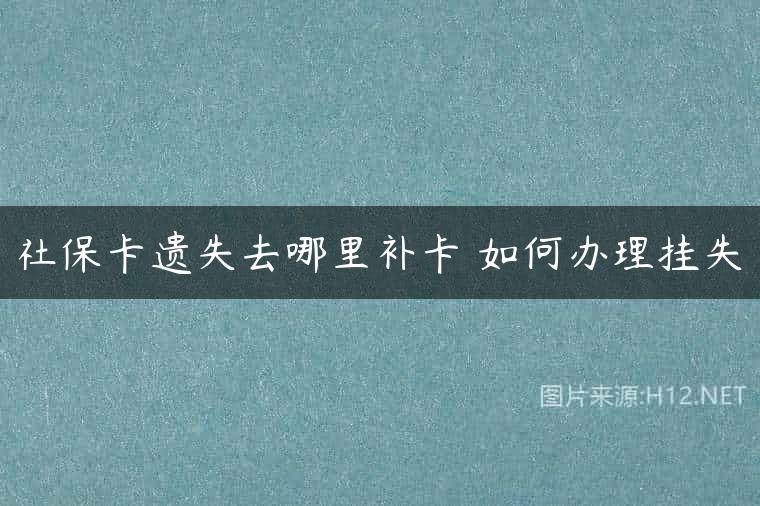 社保卡遗失去哪里补卡 如何办理挂失