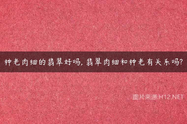 种老肉细的翡翠好吗, 翡翠肉细和种老有关系吗?