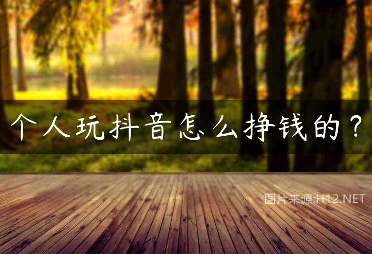 个人玩抖音怎么挣钱的？