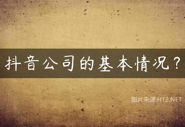 抖音公司的基本情况？