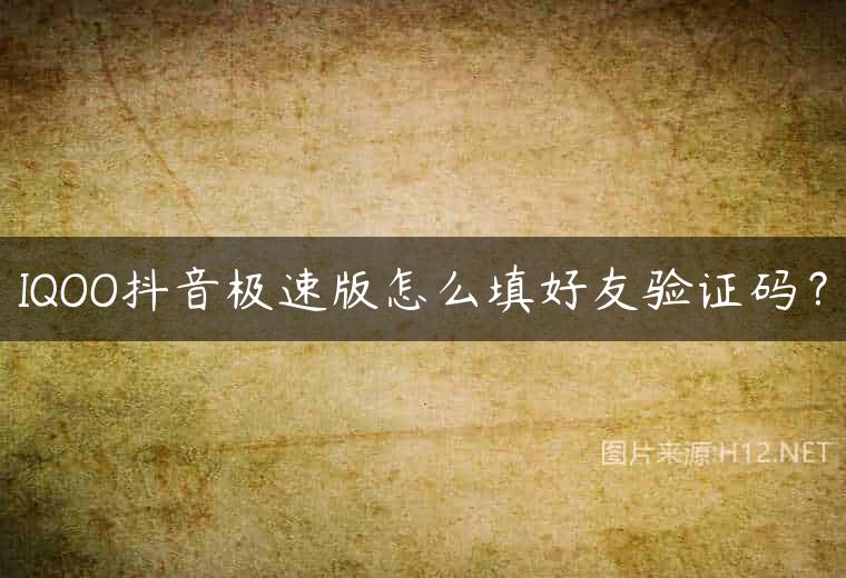 IQOO抖音极速版怎么填好友验证码？