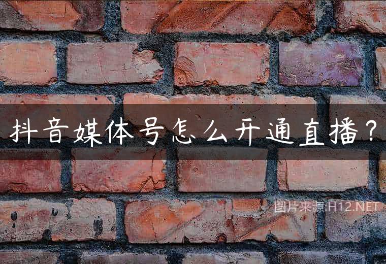 抖音媒体号怎么开通直播？