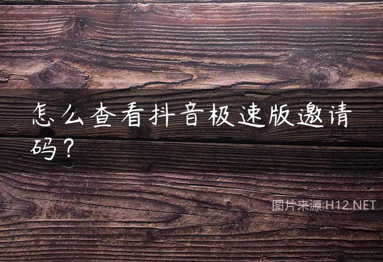 怎么查看抖音极速版邀请码？