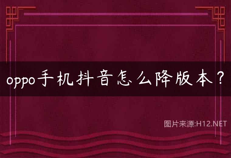 oppo手机抖音怎么降版本？