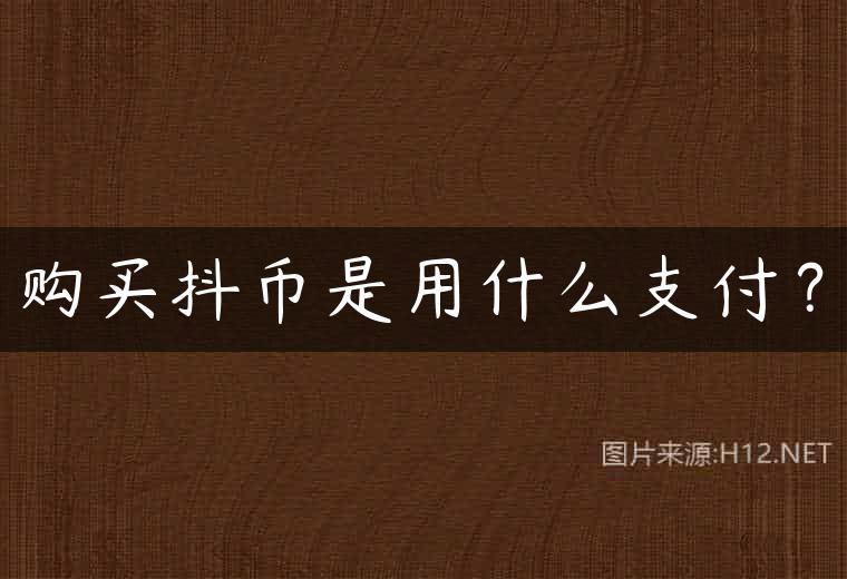 购买抖币是用什么支付？