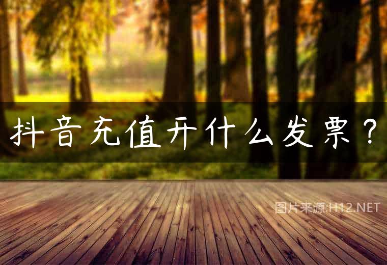 抖音充值开什么发票？