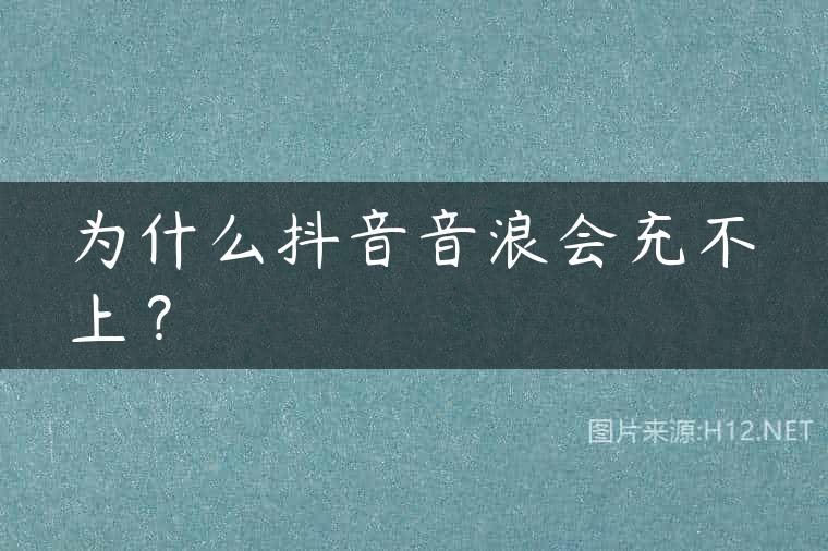 为什么抖音音浪会充不上？