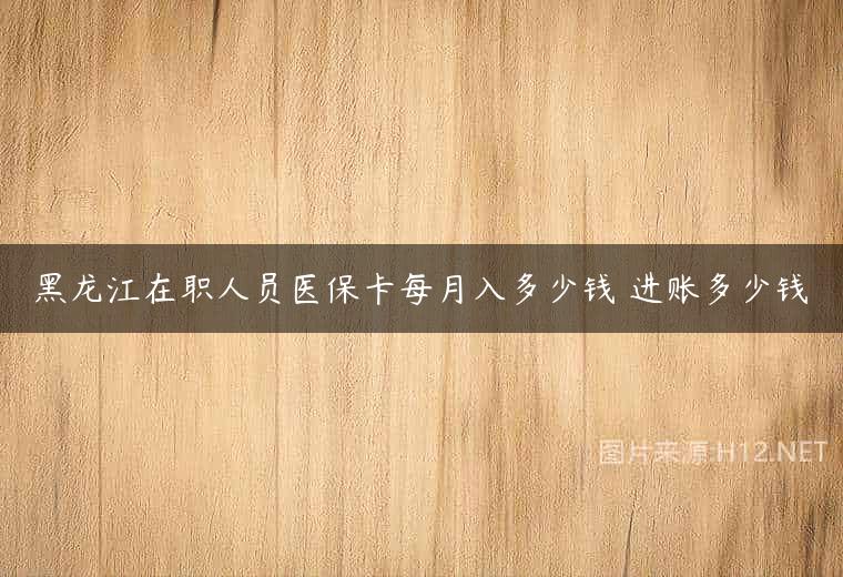 黑龙江在职人员医保卡每月入多少钱 进账多少钱