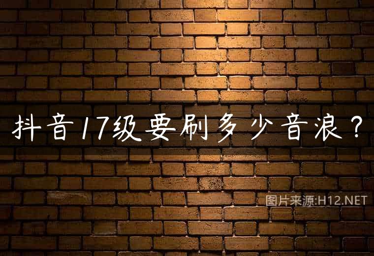 抖音17级要刷多少音浪？
