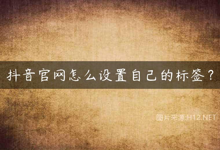 抖音官网怎么设置自己的标签？
