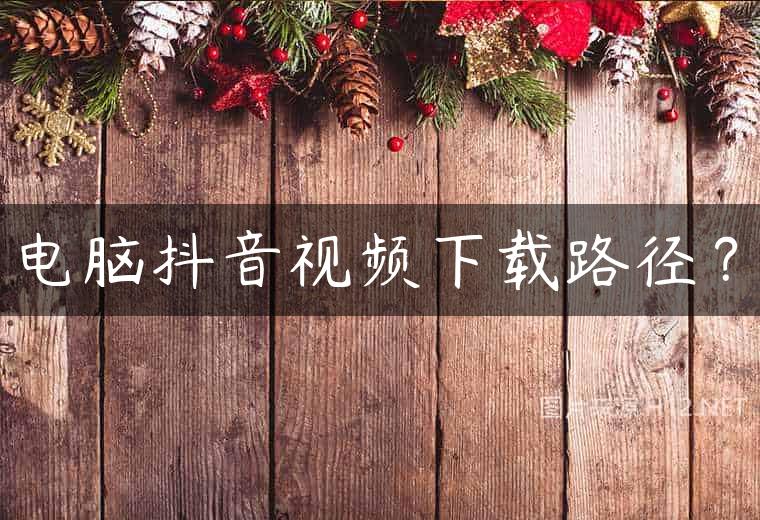 电脑抖音视频下载路径？