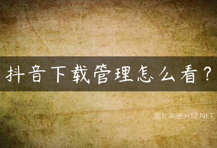抖音下载管理怎么看？