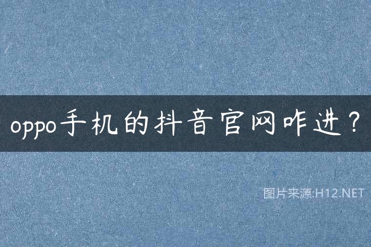 oppo手机的抖音官网咋进？