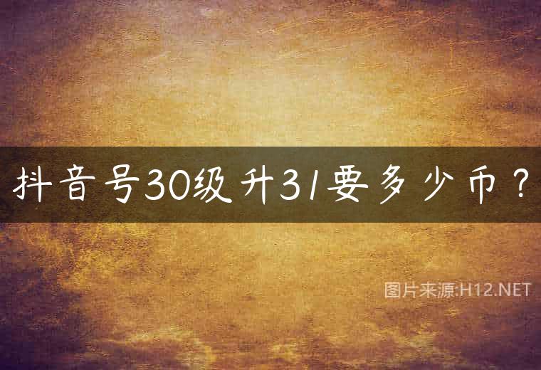 抖音号30级升31要多少币？
