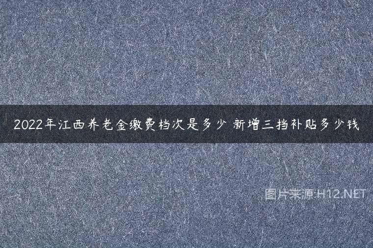 2022年江西养老金缴费档次是多少 新增三挡补贴多少钱