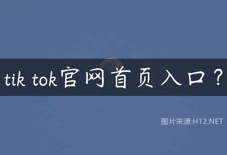 tik tok官网首页入口？