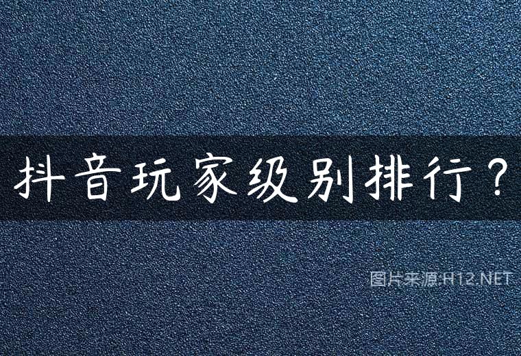 抖音玩家级别排行？