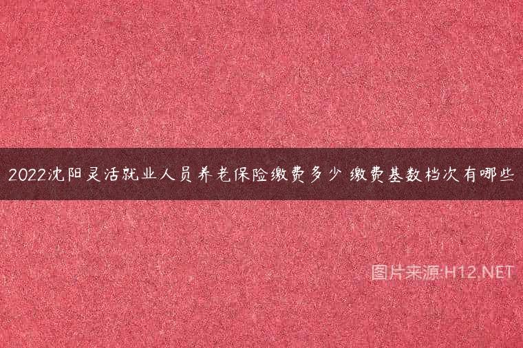 2022沈阳灵活就业人员养老保险缴费多少 缴费基数档次有哪些