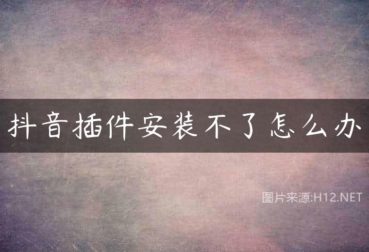 抖音插件安装不了怎么办