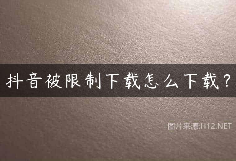 抖音被限制下载怎么下载？