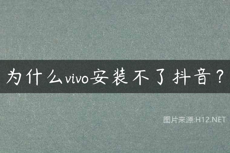 为什么vivo安装不了抖音？